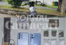 Trio é preso com arma, drogas e moto adulterada em Camaçari