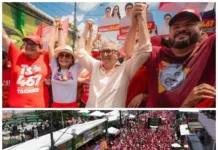 Mobilização reúne apoiadores de Lula e Jerônimo em Camaçari após desfile