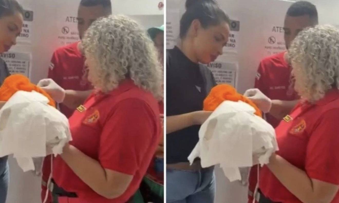 Recém-nascido encontrado em cesto de lixo