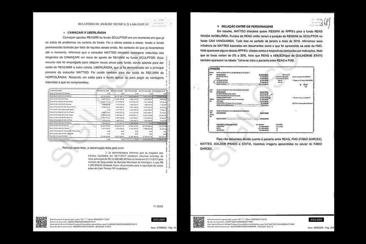 Documento da PF aponta suspeita de vantagens indevidas relacionadas ao aporte de R$ 15 milhões feito pelo ISSM de Camaçari no fundo Sculptor em 2017. A CVM confirma que R$ 12,97 milhões financiaram resgates de outros institutos e posteriormente puniu responsáveis por falhas de liquidez. Não há, no material analisado, prova de pagamento de propina, percentual específico para Camaçari ou participação pessoal de Elinaldo Araújo ou ACM Neto na operação.